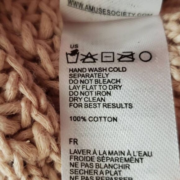 NWT sisstrEvolution Tan Striped Cotton Long Sleeve Sweater Size S - Picture 8 of 11